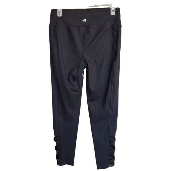 Women's Leggings Medium Low Rise Black Floral Mesh Inset Joggers M NWOT - Picture 7 of 7